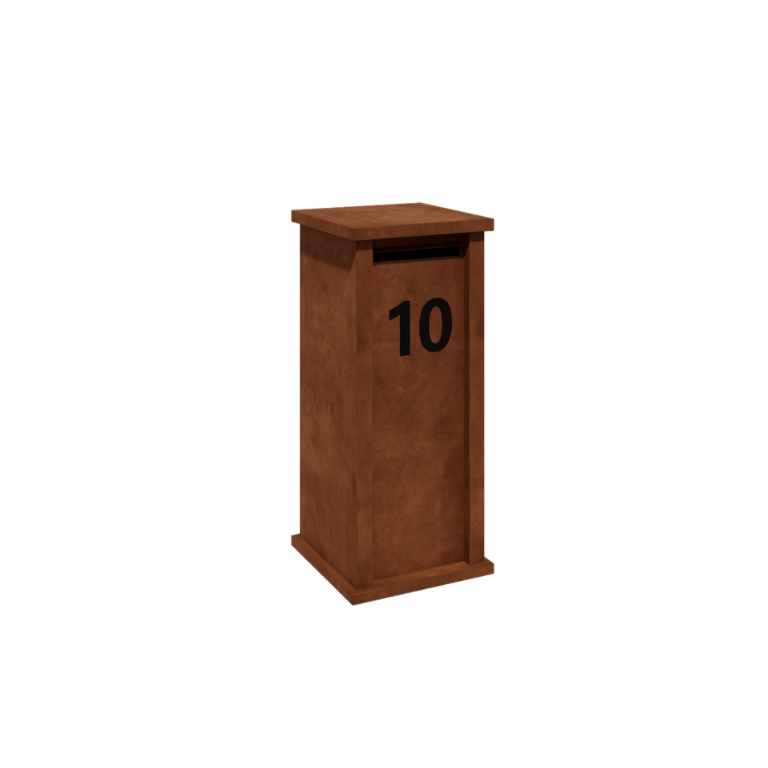 Boîte aux lettres en acier Corten - Arizona S - 40 x 40 x 100 cm