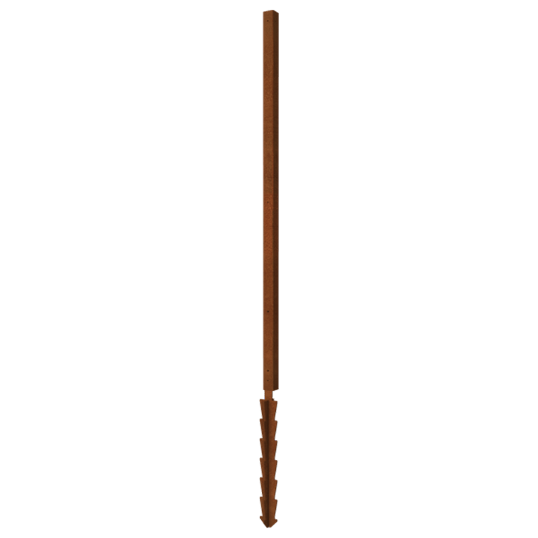 Angle droit en acier corten avec piquet de terre