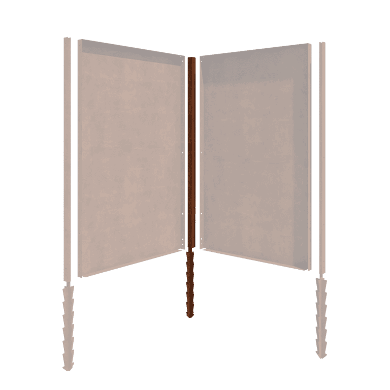 Angle droit en acier corten avec piquet de terre