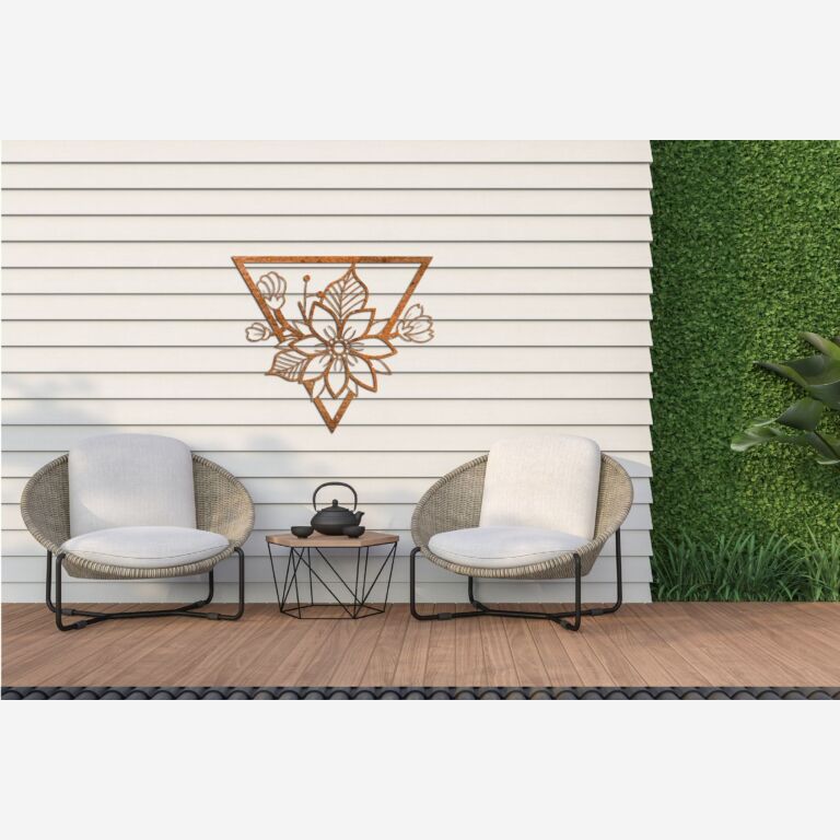 Décorations murales en acier corten Fleur 1.0