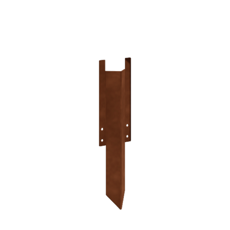 Piquet de terre en acier corten moyen 22 - 25 cm