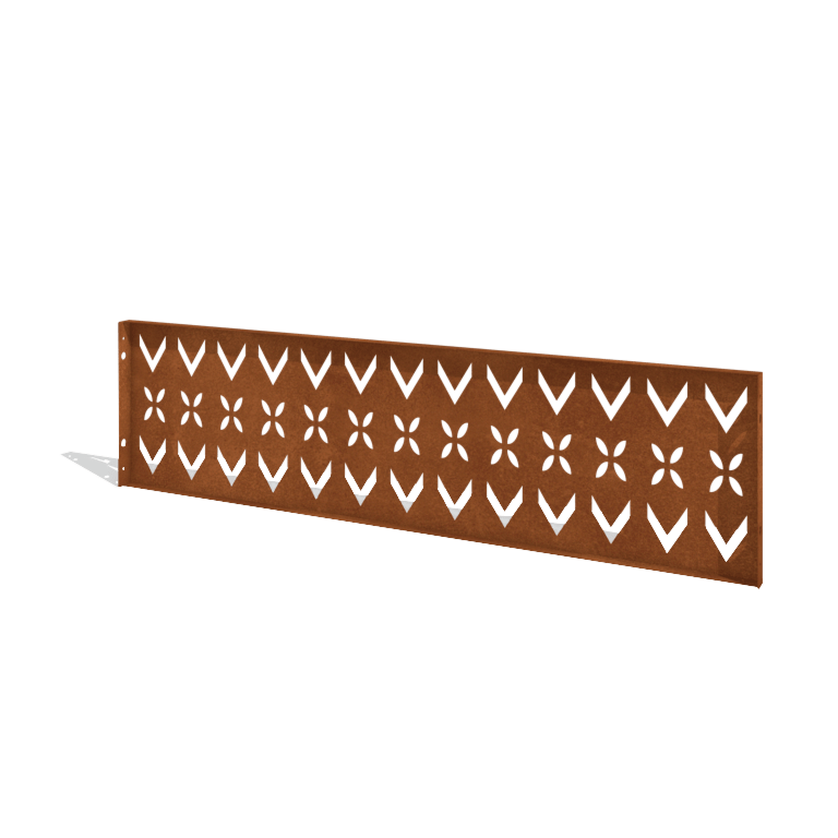 Clôture en acier corten H Panneau V 180 x 47,5 cm