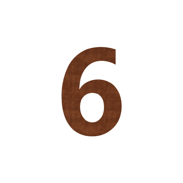 Numéro de maison en acier corten 6 - 15 cm