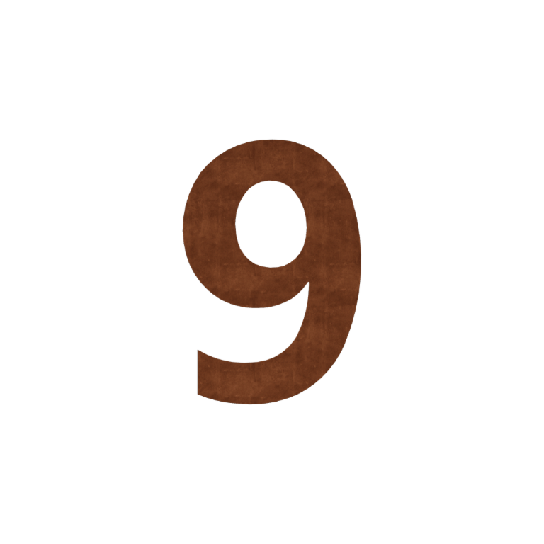 Acier corten numéro de maison 9 - 15 cm