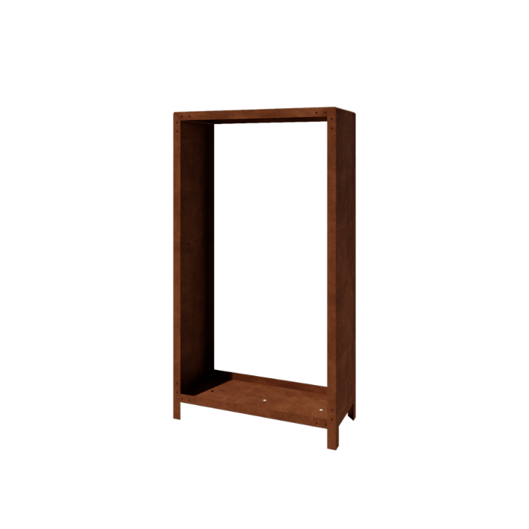 Range-bûches en acier Corten Indiana 180 x 100 x 40 cm