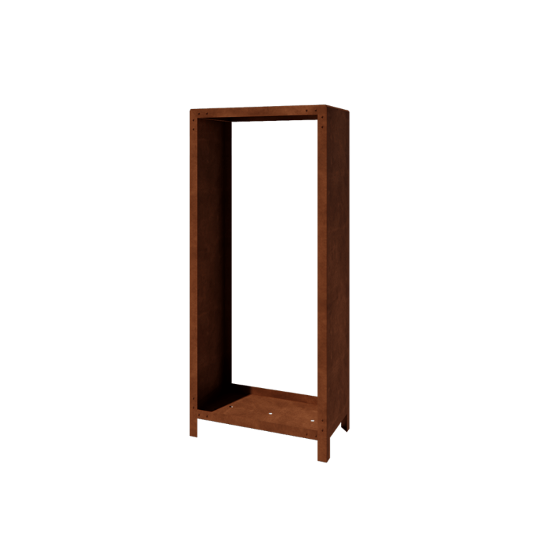 Range-bûches en acier Corten Indiana 180 x 80 x 40 cm