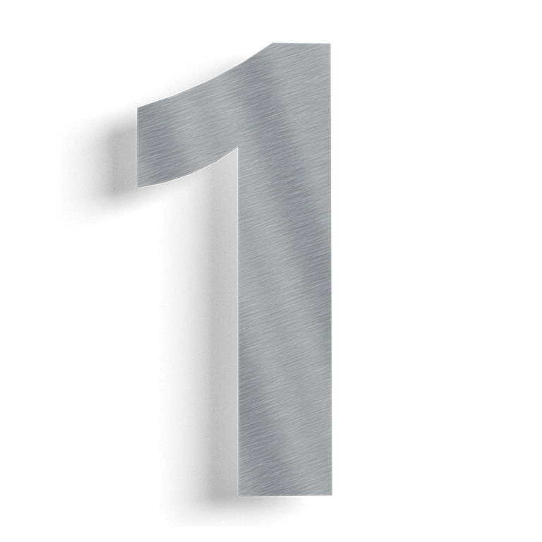 Numéro de maison en acier inoxydable 1 - 80 cm