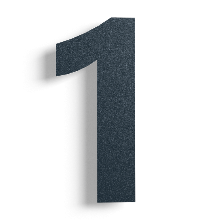 Numéro de maison en acier inoxydable noir 1 - 80 cm