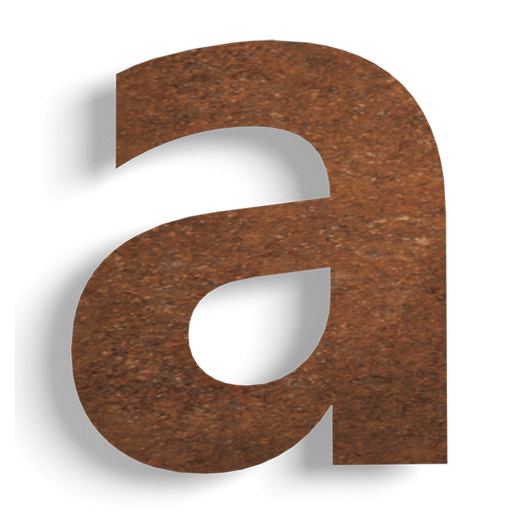 Acier corten numéro de maison a - 15 cm