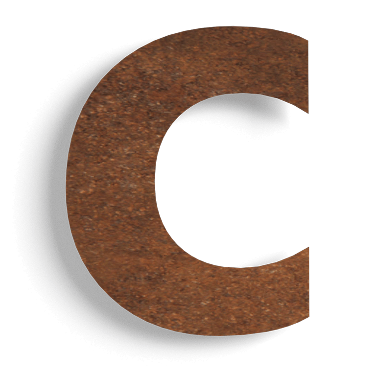 Numéro de maison en acier corten c - 15 cm