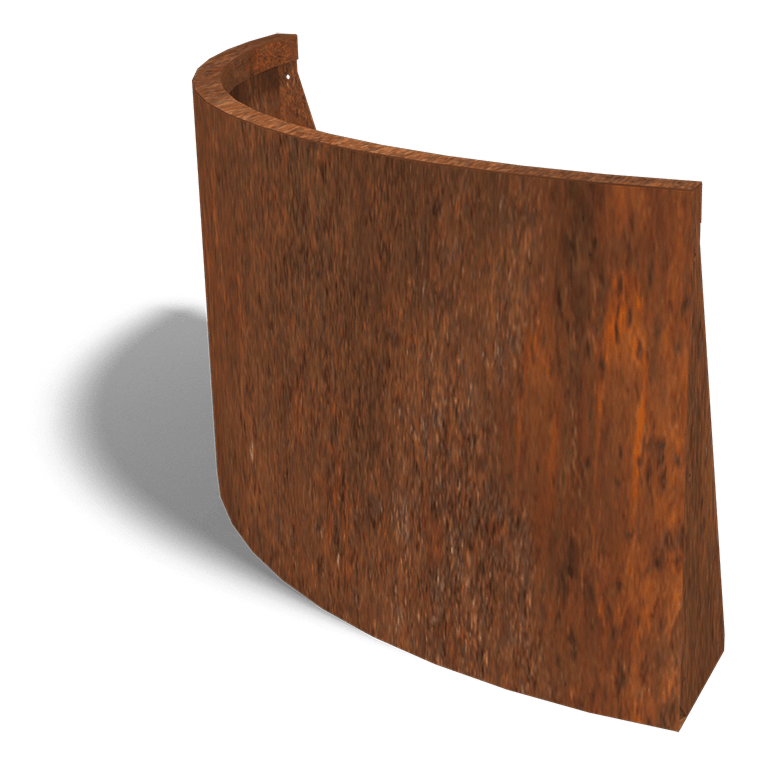 Mur de soutènement en acier corten angle extérieur 100 x 100 cm (hauteur 60 cm)