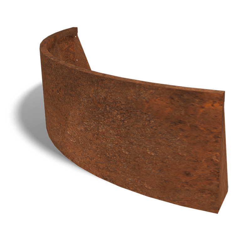 Mur de soutènement en acier corten angle extérieur 150 x 150 cm (hauteur 50 cm)