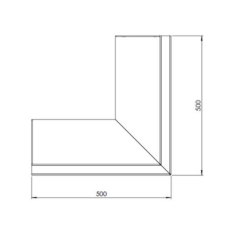 Mur de soutènement en acier peint par poudrage, angle extérieur 50 x 50 cm (hauteur 50 cm)