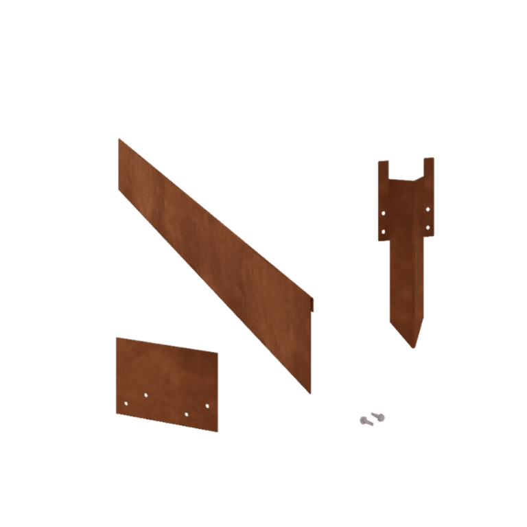 Bordure en acier corten à bord aplati 13 cm kit complet pour 24 mètres