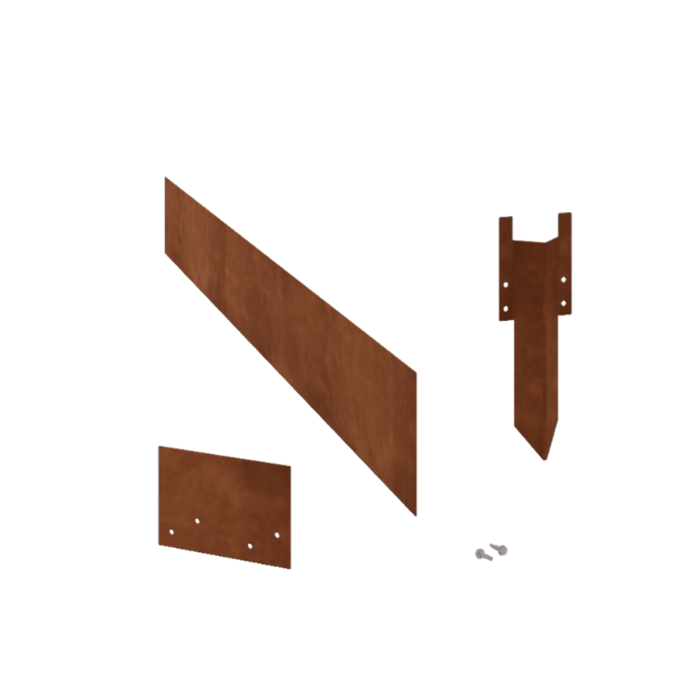 Bordures de jardin en acier Corten - Droit - Hauteur 15 cm - Kit complet 15 mètre