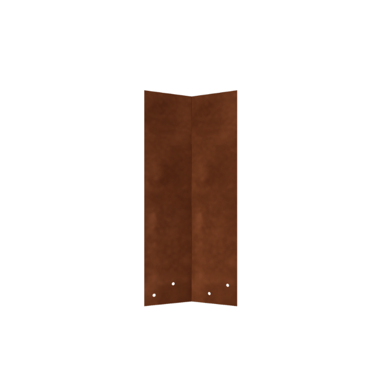 Plaque d'accouplement en acier corten 45º haut XL 45 cm