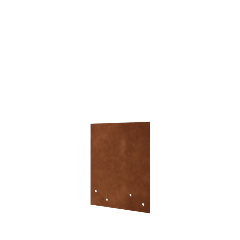 Plaque d'accouplement en acier corten droite moyenne 22 - 25 cm