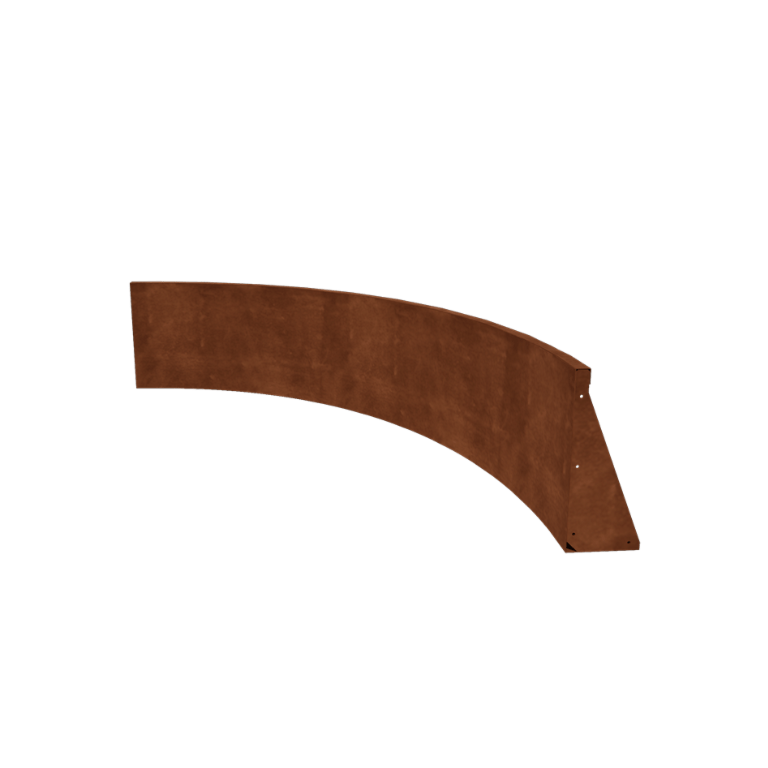 Mur de soutènement en acier corten courbe intérieure 150 x 150 cm (hauteur 50 cm)