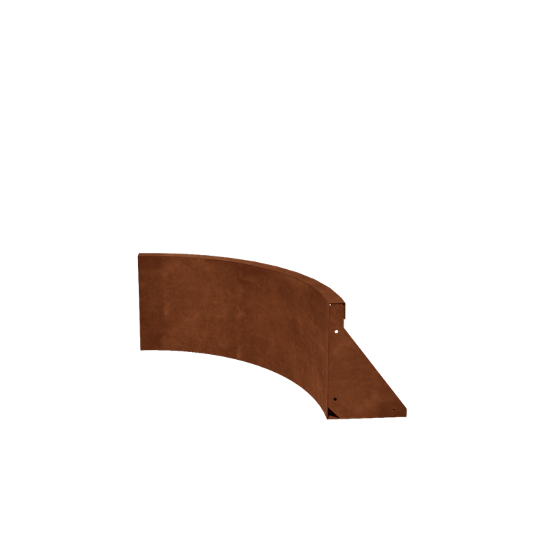 Mur de soutènement en acier corten courbe intérieure 50 x 50 cm (hauteur 30 cm)