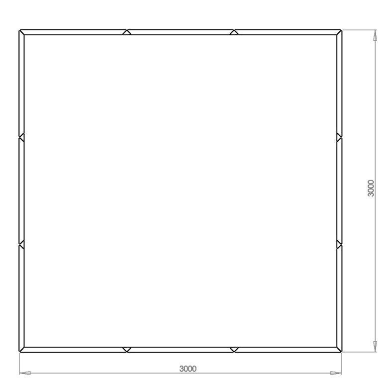 Bac à plantes en acier thermolaqué Miami xxl 300 x 300 cm