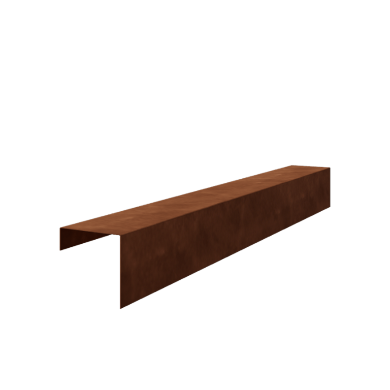 Profil de recouvrement en acier Corten - 15 x 15 x 5 cm - 150 cm