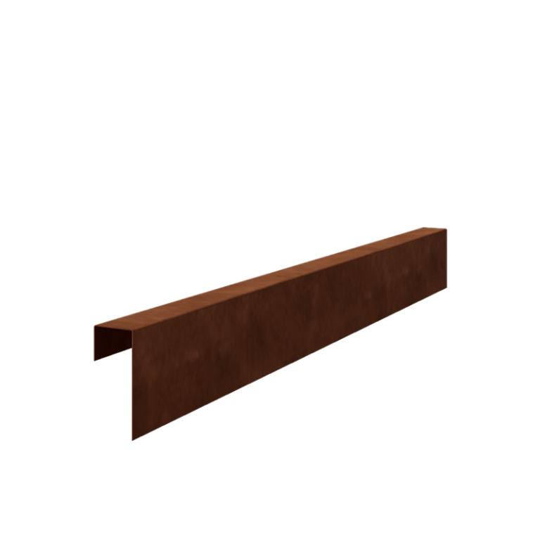Profilé de transition en acier Corten 15 x 6 x 5 cm (longueur 240 cm)