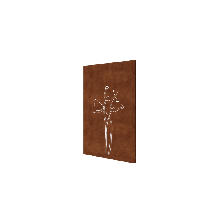 Tulipe symétrique en acier corten