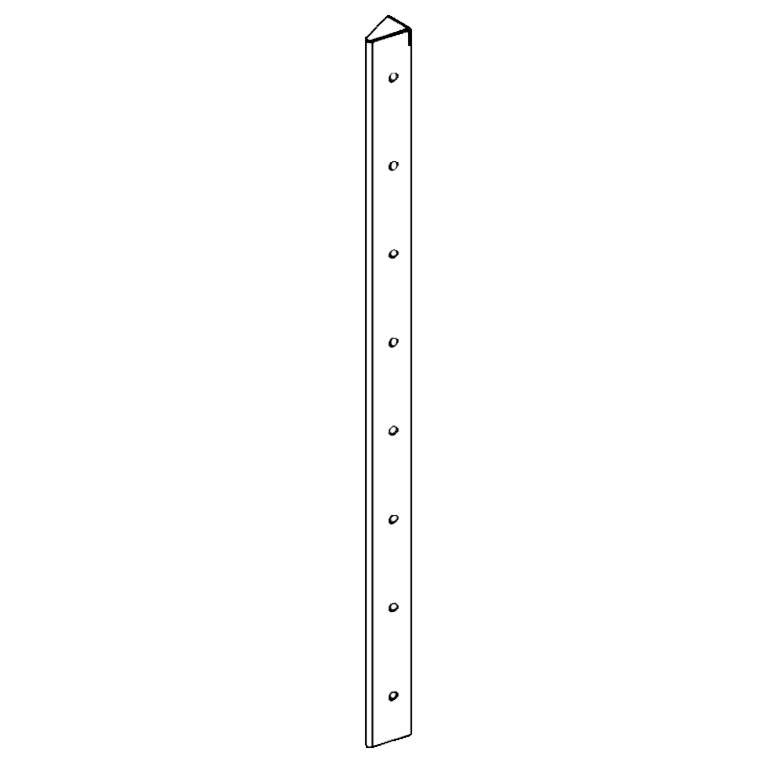 Pièce d'angle en acier peint par poudrage 30° 80 cm