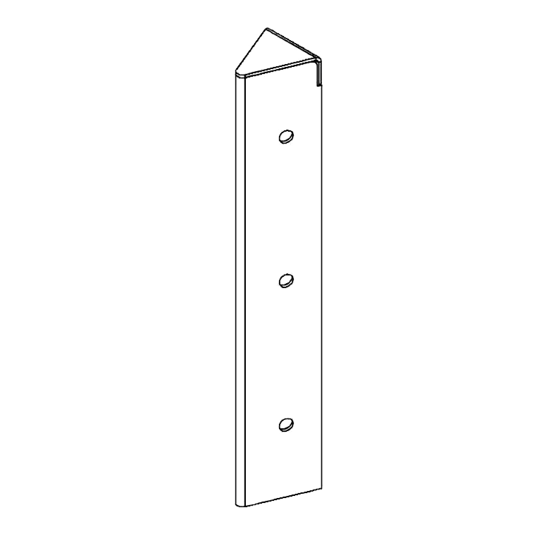 Pièce d'angle en acier peint par poudrage 45° 30 cm