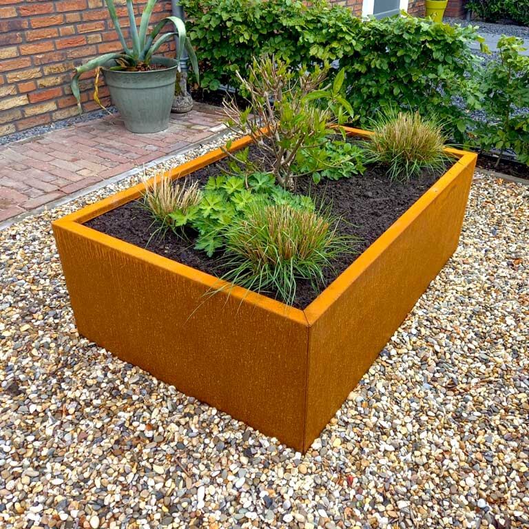 Bac à plantes en acier corten Texas 80 x 120 cm