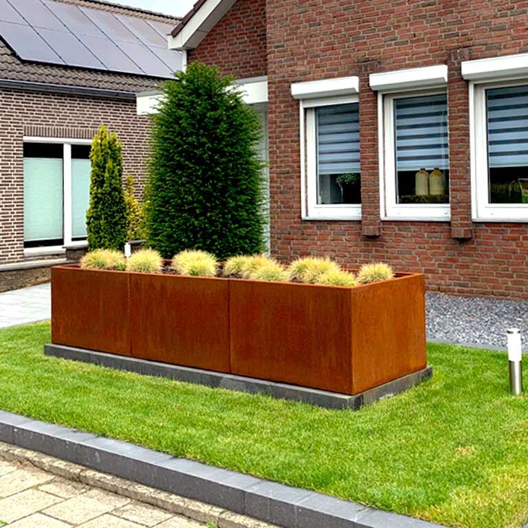 Jardinière en acier corten Texas xxl 300 x 80 cm