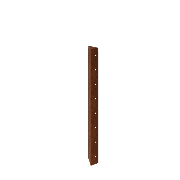 Pièce d'angle en acier corten 90° 80 cm