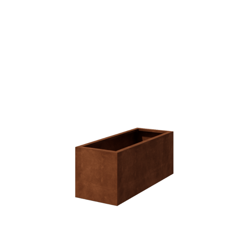 Jardinière en acier Corten - Rectangle - 120 x 50 x 50 cm - Soudé - Avec plaque de fond