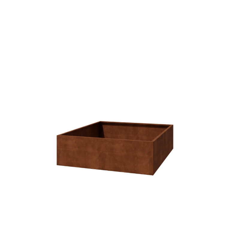 Bac à plantes soudée en acier corten Montana 200 x 200 x 60 cm