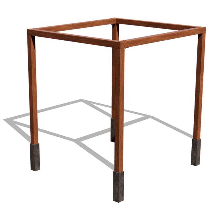 Pergola carré en acier corten 274 x 250 cm