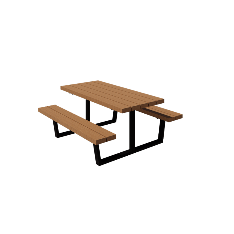 Table de pique-nique en acier - Georgia S - 160 x 163 x 75 cm - Avec du bois Douglas
