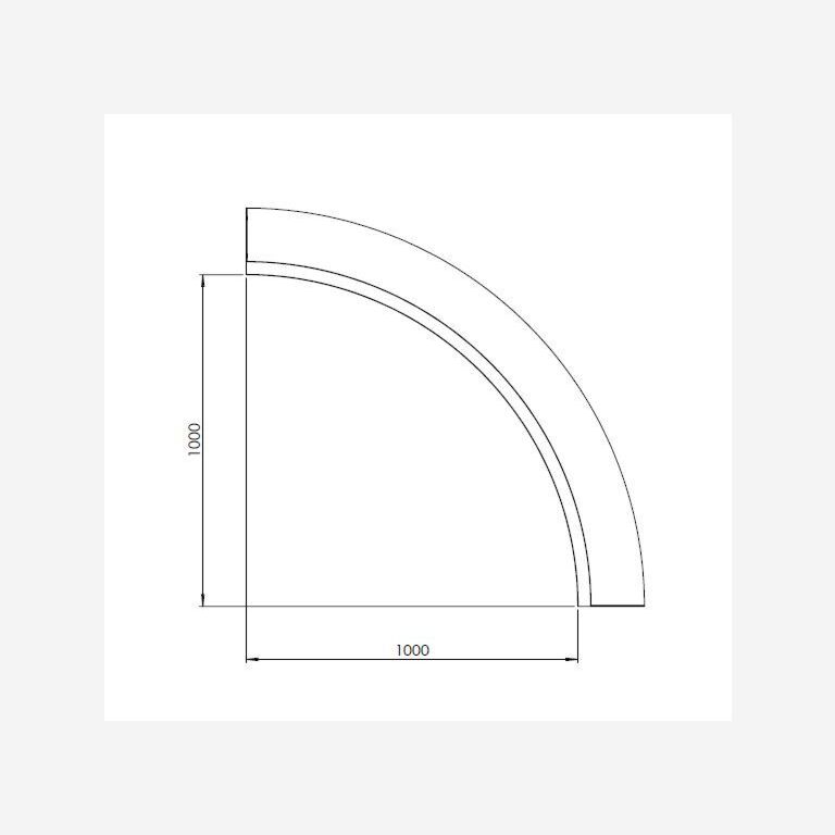 Paroi de soutènement en acier thermolaqué courbe intérieure 100 x 100 cm (hauteur 40 cm)