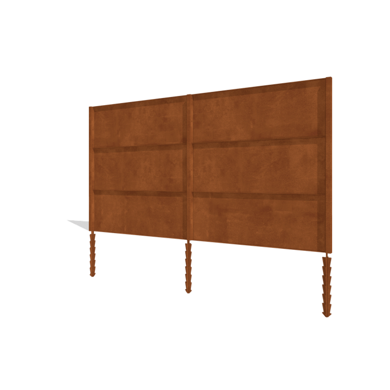Clôture en acier Corten H3 - Kit complet - 378 x 6 x 190 cm