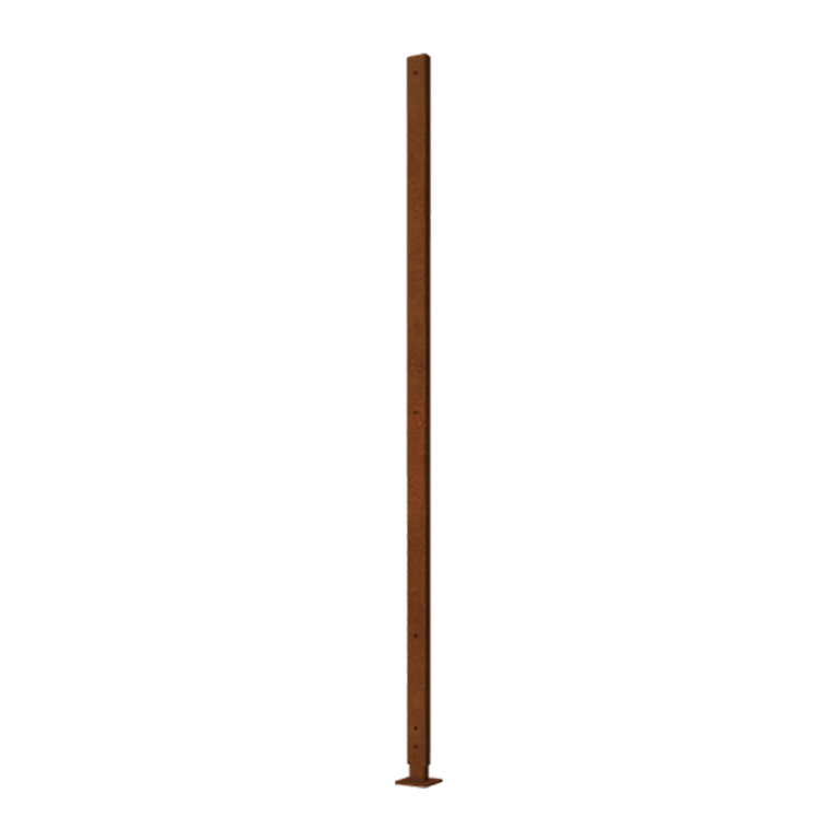 Montant en acier corten avec base plate