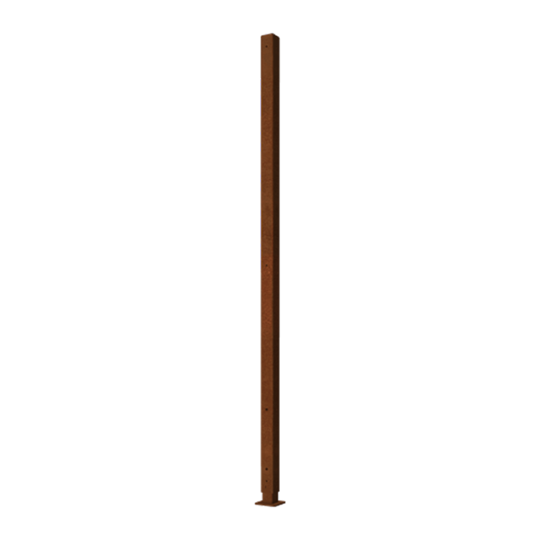 Angle droit en acier Corten avec base plate