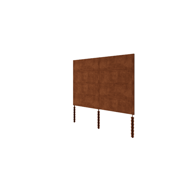 Clôture en acier corten H4 set complet 258 cm