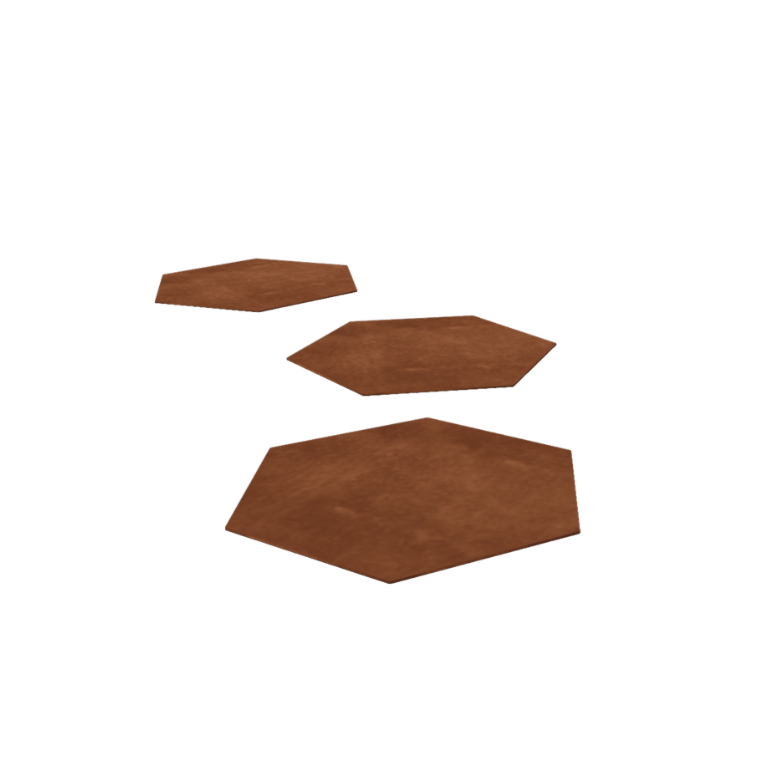 Dalle de cheminement en acier Corten Hexagone 50