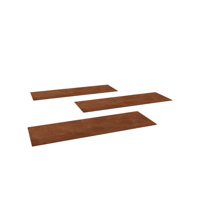 Pas japonais en acier Corten - Rectangle - 75 x 25 cm