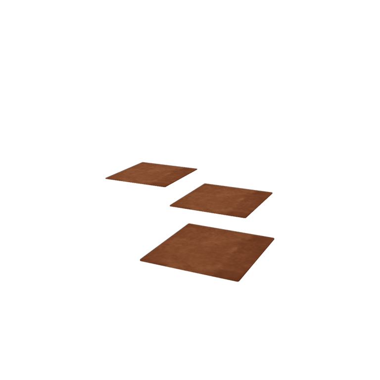Dalle de cheminement en acier Corten Carré 30 x 30 cm