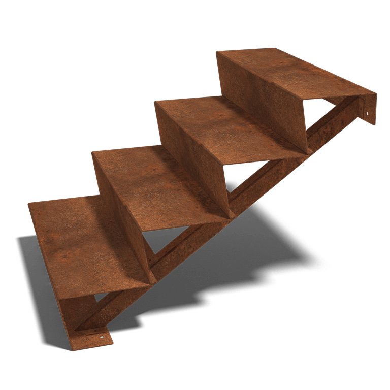 l`escalier en acier New York 4-étape (largeur 80 cm)