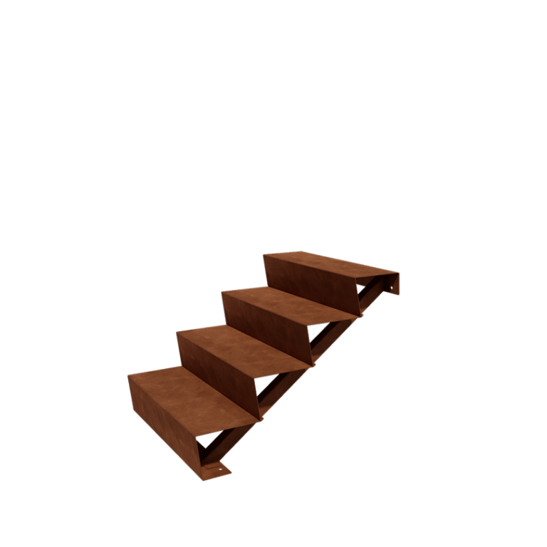 l`escalier en acier New York 4-étape (largeur 80 cm)