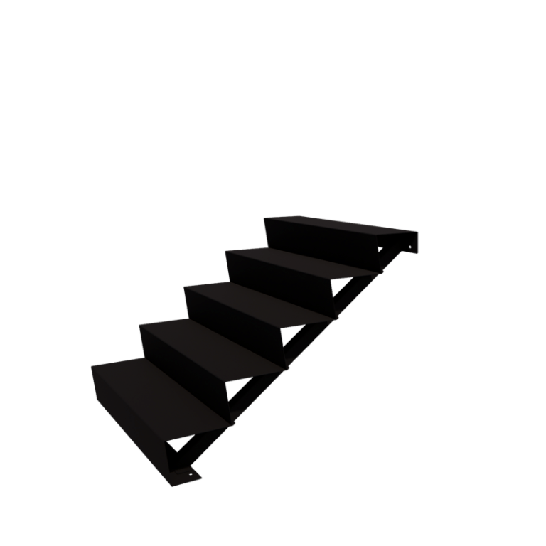 Escalier de jardin en acier - 5-marches - 120 x 100 x 85 cm - RAL9005 mat (noir)