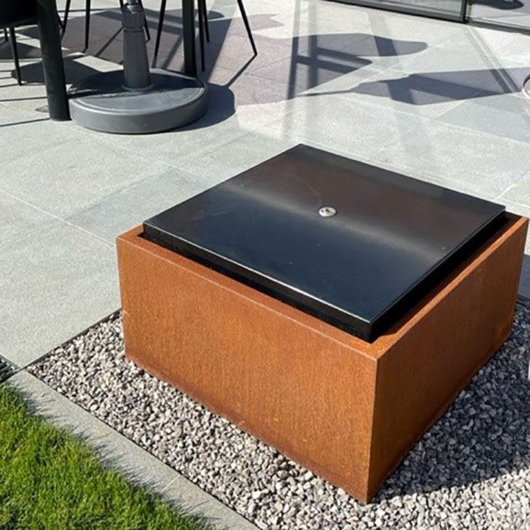 Ornement d'eau en acier corten 50 x 50 x 40 cm