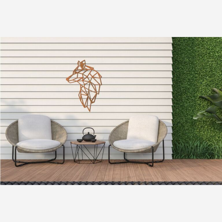 Décoration murale en acier corten Wolf 2.0