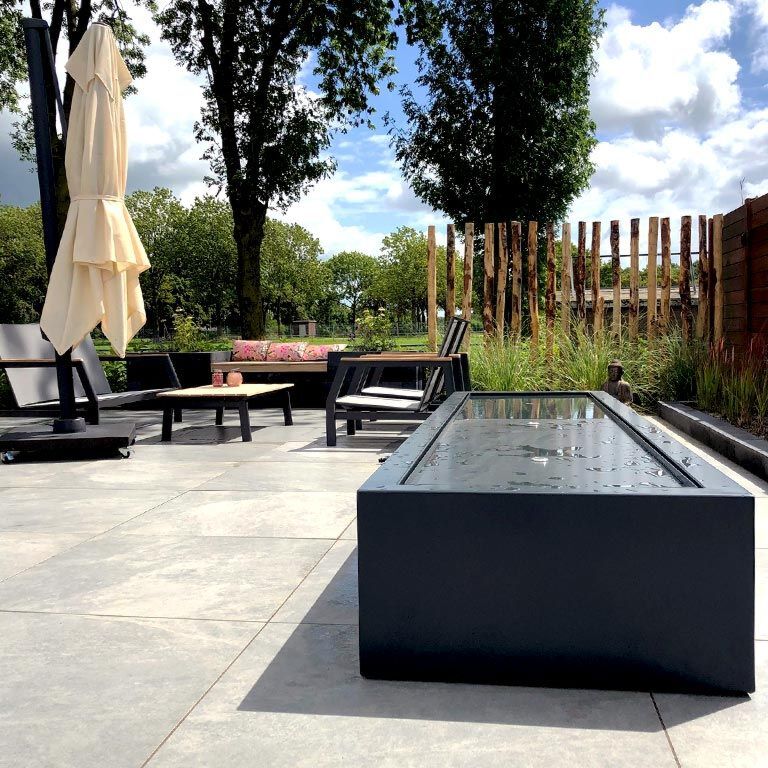 Table d’eau en aluminium 300 x 80 x 40 cm